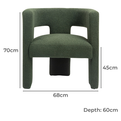 Pomaire 3 Legged Boucle Occasional Chair