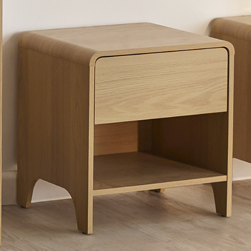 Natural Raphael 1 Drawer Bedside Table