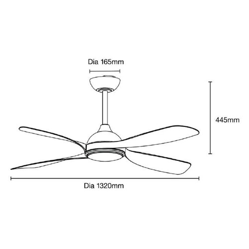 Cleo 132cm Wi-Fi DC Ceiling Fan with LED Light & Remote Control