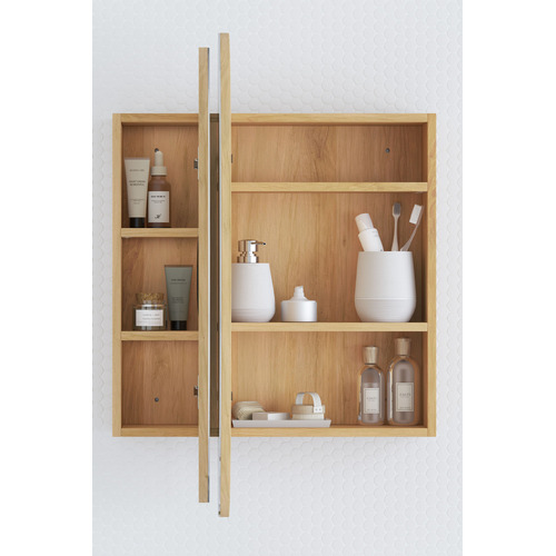 Mecca 800mm Round Mirrored Shaving Cabinet
