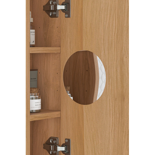Mecca 800mm Round Mirrored Shaving Cabinet
