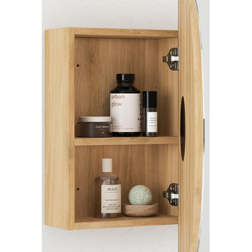 Mecca 900mm Oval Mirrored Shaving Cabinet