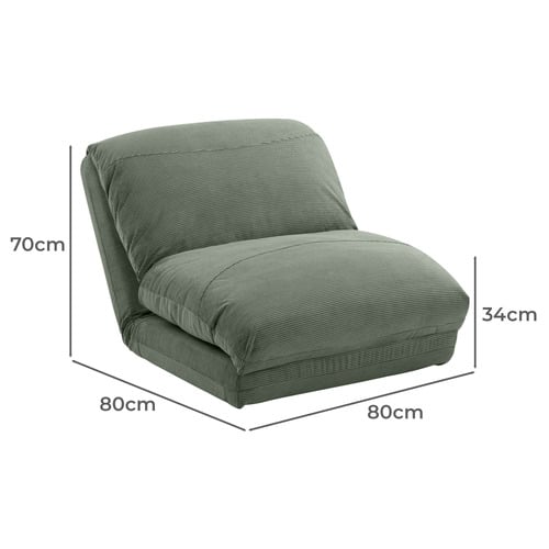 Olly 1 Seater Corduroy Single Sofa Bed