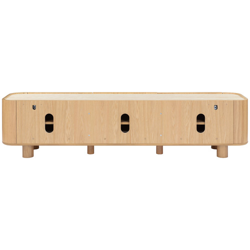 Magnus 3 Door Travertine TV Unit