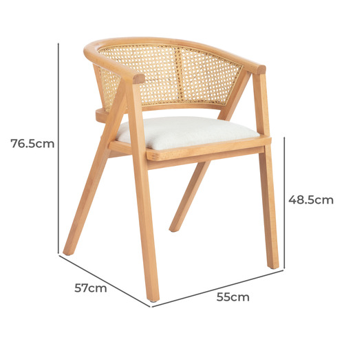 Shun Beech Wood & Rattan Dining Chair