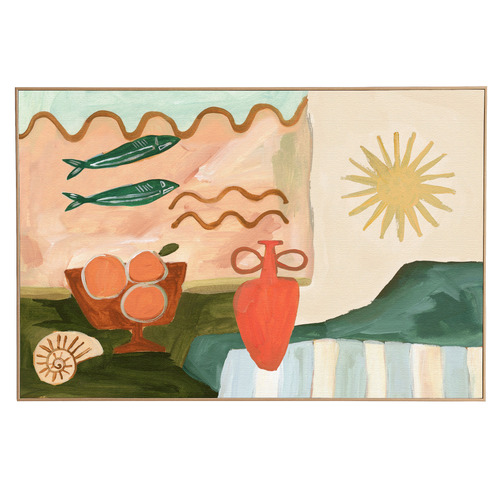 Mediterranean Haze Framed Canvas Wall Art