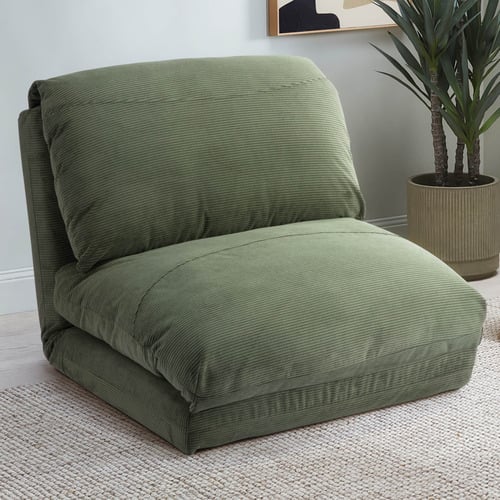Olly Corduroy Lounge Chair Single Sofa Bed