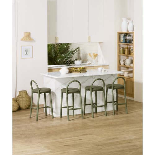 65.5cm Lottie Arched Solid Beech Wood Bar Stool