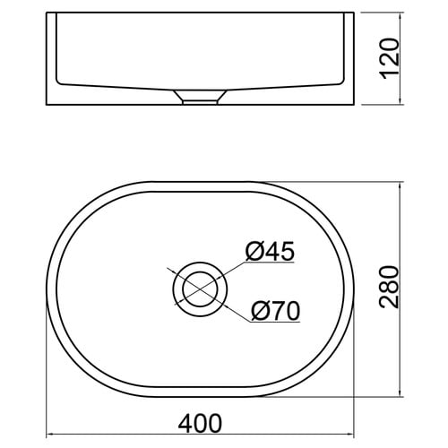 Flynn 380mm Oval Concrete Above Counter Basin