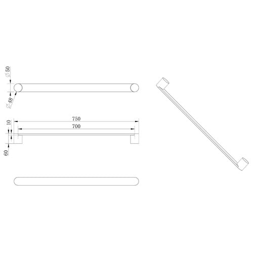 Owen 750mm Heated Towel Rail