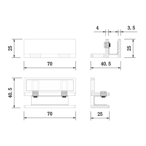 Hardie Stainless Steel Shower Screen Clip