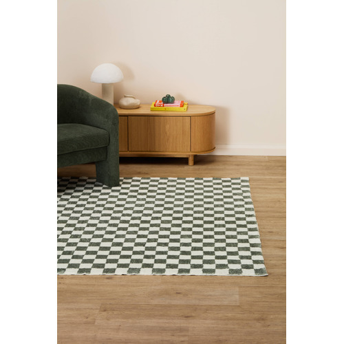 Olive-Ada-Check-Machine-Washable-Rug