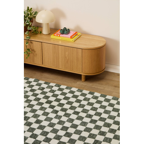 Olive-Ada-Check-Machine-Washable-Rug