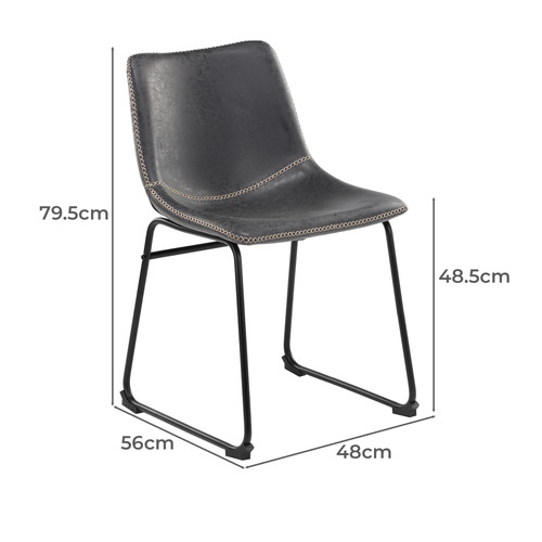 Phoenix Vintage-Style Faux Leather Dining Chairs