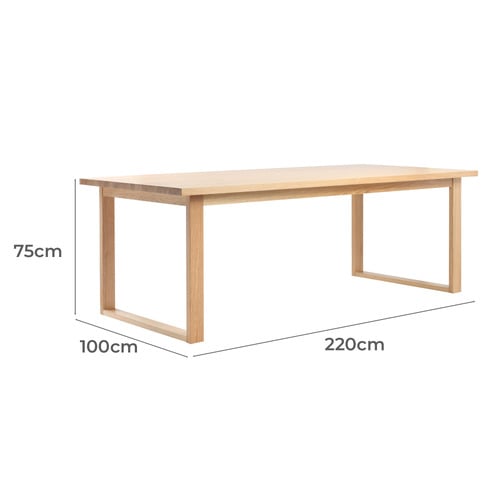 Oak Ski-Leg Dining Table