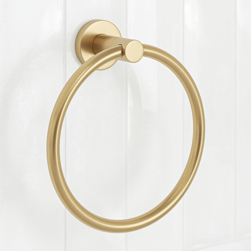 Clovelly Brushed Gold Towel Ring
