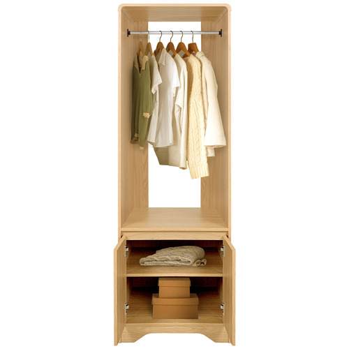 Raphael 2 Door Wardrobe with Open Coat Rack