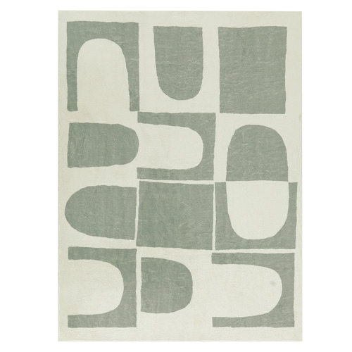 Green Geometric Duke Machine Washable Rug