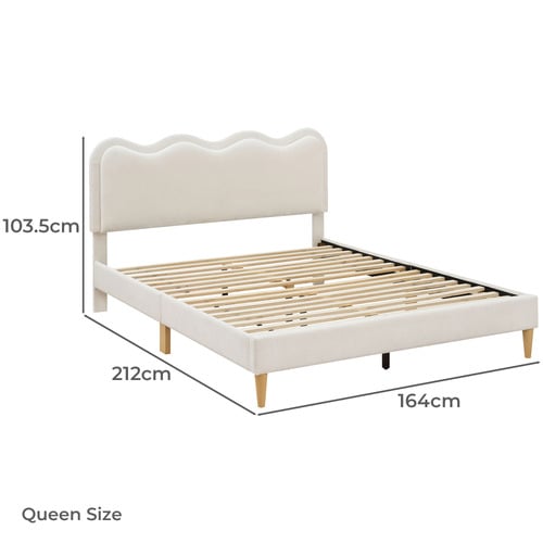 Alina Wavy Upholstered Bed