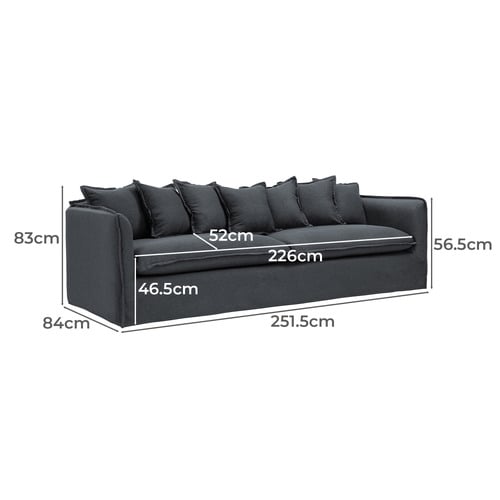 Montauk 4 Seater Upholstered Slipcover Sofa