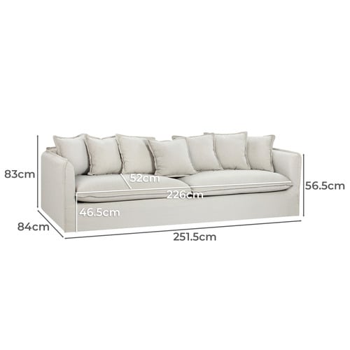Montauk 4 Seater Upholstered Slipcover Sofa