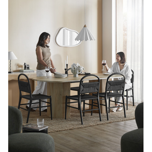 Natural Anika Oval Mango Wood Dining Table