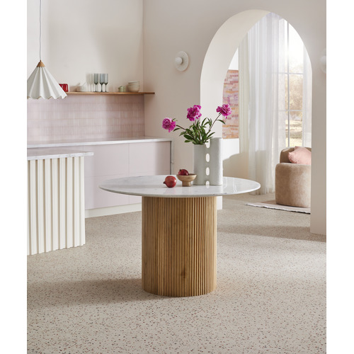 Anika Mango Wood & Marble Dining Table