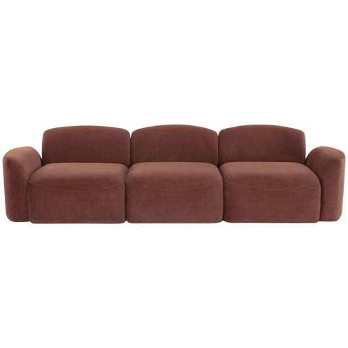 Cami 4 Seater Chenille Modular Sofa & Ottoman Set
