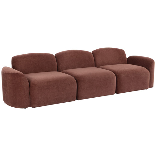 Cami 4 Seater Chenille Modular Sofa & Ottoman Set