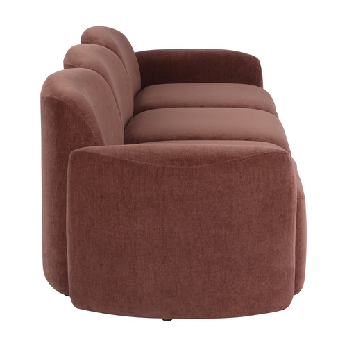 Cami 4 Seater Chenille Modular Sofa & Ottoman Set