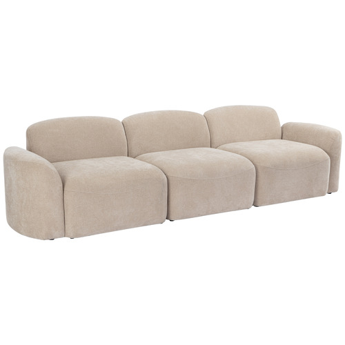 Cami 4 Seater Chenille Modular Sofa & Ottoman Set