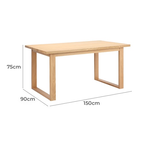 Oak Ski-Leg Dining Table