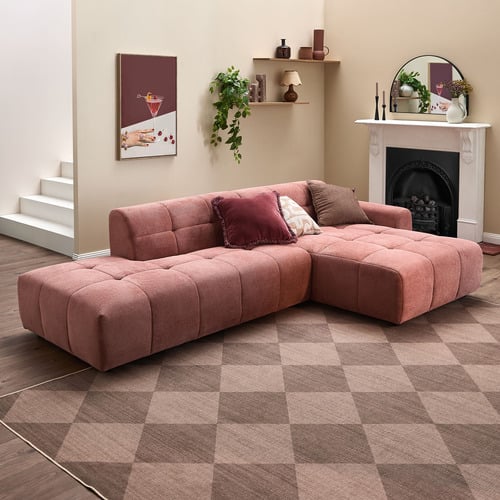 Quinn 4 Seater Upholstered Sofa with Open-End Chaise