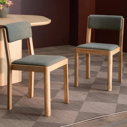 Temple Webster Alex Solid Oak Wood Dining Chairs