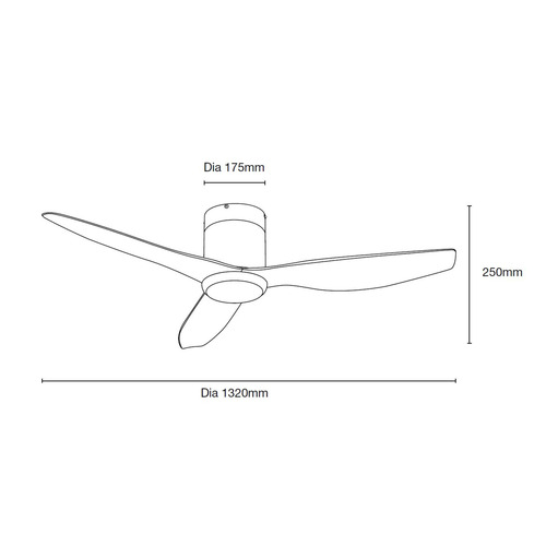 Alina 132cm AC Ceiling Fan with LED & Remote Control