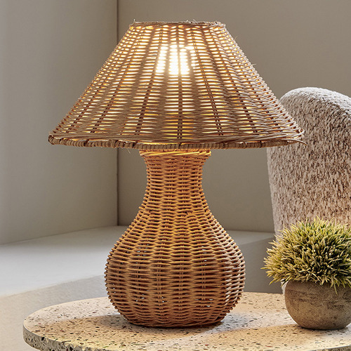 36cm Bobbi Rattan Table Lamp