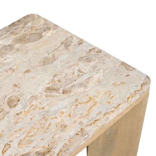 Misha Mango Wood & Tendu Marble Coffee Table
