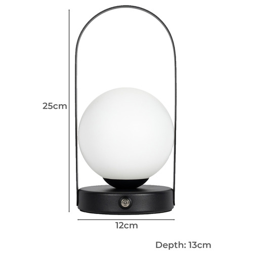 25cm Whitely Rechargeable LED Touch Lamp with USB