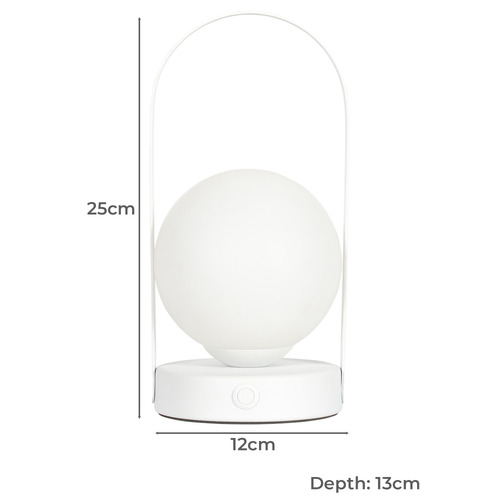 25cm Whitely Rechargeable LED Touch Lamp with USB