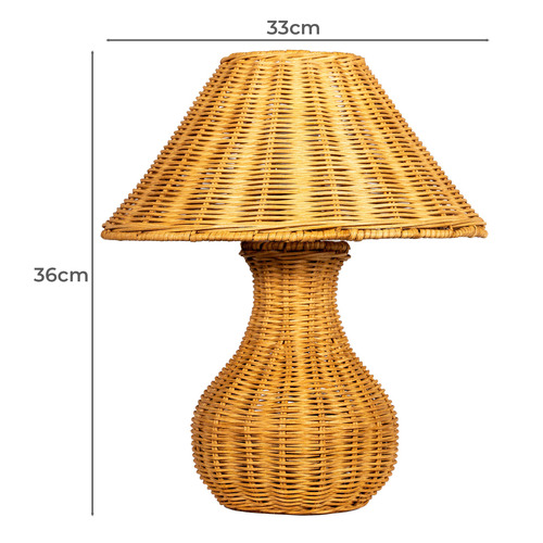 36cm Bobbi Rattan Table Lamp
