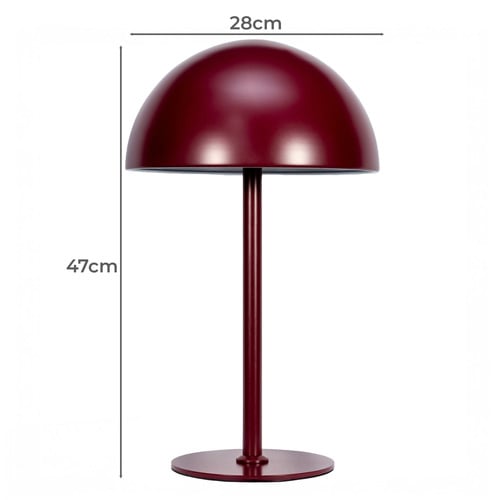 47cm Merlot Teo Mushroom Metal Table Lamp