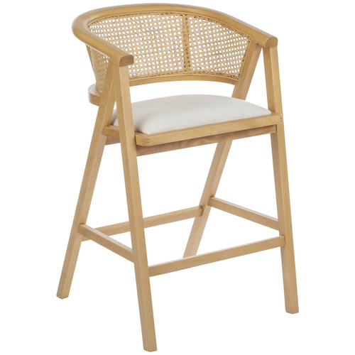 65cm Shun Rattan & Beech Wood Bar Stool