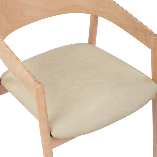 Mattia Curved Back Beech Wood Dining Chair - Elegant & Durable