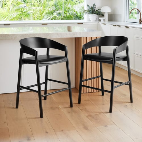 62cm Mattia Beech Wood Bar Stool