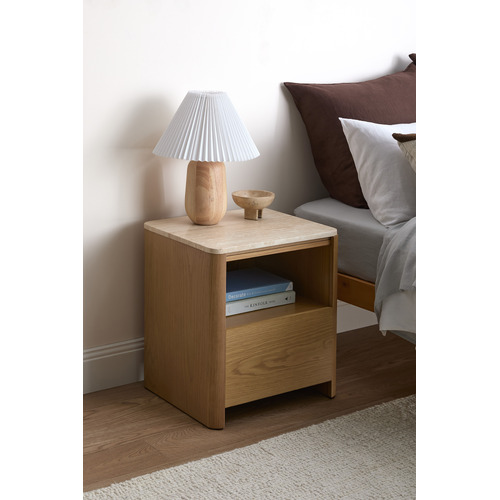 Ronan Travertine Bedside Table