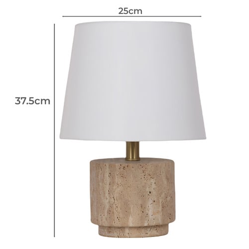38cm Rowan Travertine Table Lamp