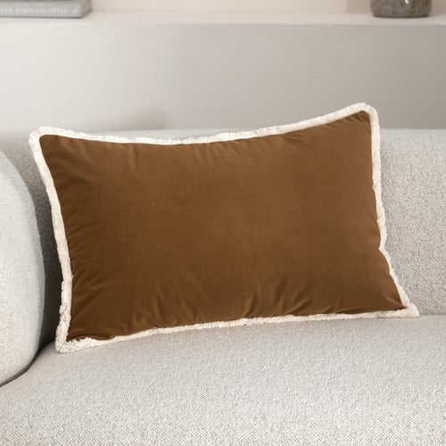 Orlena Fringed Rectangular Velvet Cushion