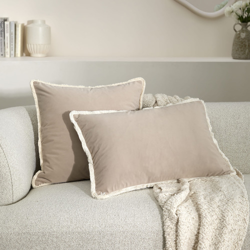 Orlena Fringed Rectangular Velvet Cushion