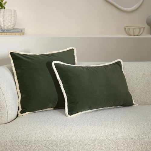 Orlena Fringed Rectangular Velvet Cushion