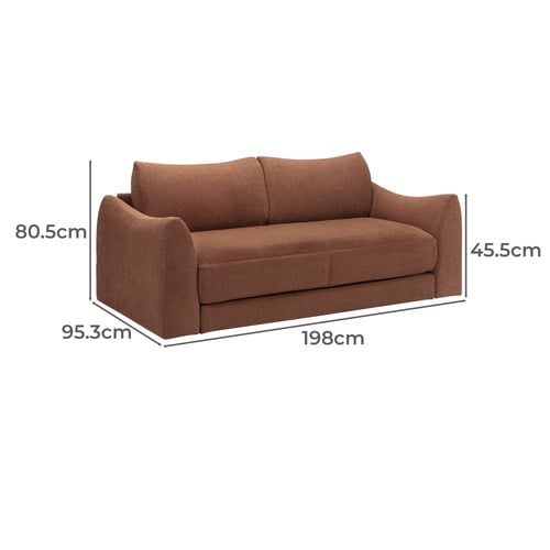 Aldo 3 Seater Queen Boucle Sofa Bed